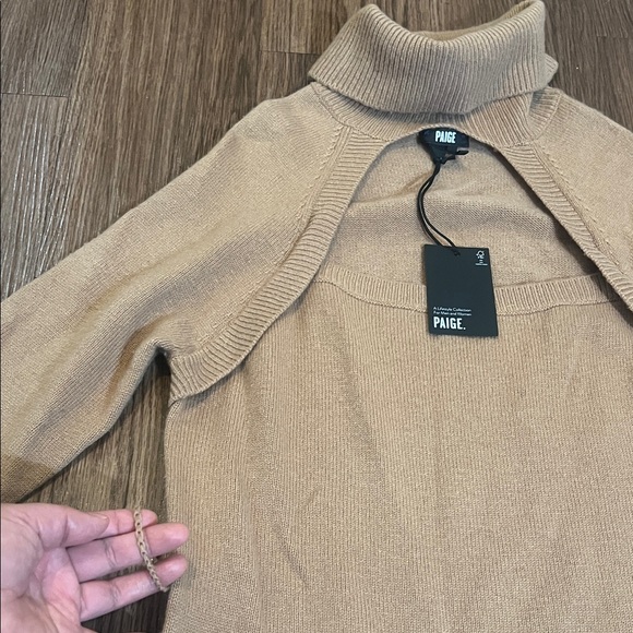 PAIGE Tan Long Sleeve Knit Dress - Picture 11 of 15